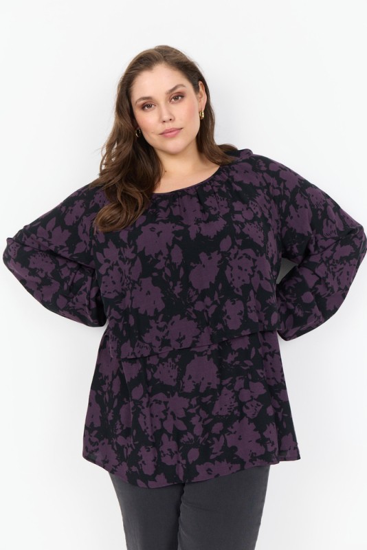 Curvy Wasaphina 1 Bluse Lilla